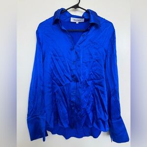 Elliatt Royal Blue Satin Shirt and Pants set